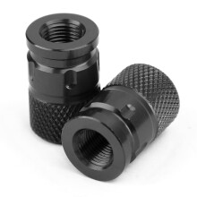 2Pcs CNC Black Anti-Thief Tire Valve Stem Caps For Car Truck Bike Motorcycle