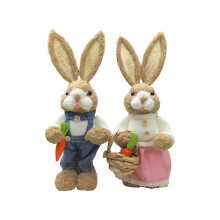 Décorations de lapins, figurines de lapins en forme d'animal (2 pièces), thème Pâques, 35,5 cm (14 pouces).