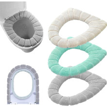 Baderom Myk Tykkere Varmere Strekkbar Vaskbar Stoff Toalettsetetrekk 3PCS
