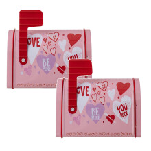 Valentine tin mailbox for kids 2-pack