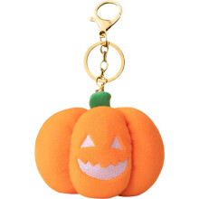 Tök alakú kulcstartó plüss medál fénnyel és vintage Halloween mintával