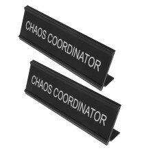 2Pcs Lightweight Aluminum Office Desk Sign Holder for Social Worker and Event Table Display