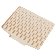 Tapis égouttoir à vaisselle en silicone de qualité alimentaire de 40 x 33 cm avec rebord d'égouttage, résistant à la chaleur et facile à