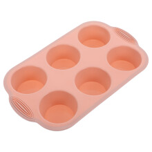 6-Cup Silicone Cake Mold Non-Stick Bakeware for Baking Fast Heat Conduction