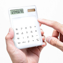 Solar-Powered Mini Desktop Calculator for Students – Pocket-Sized, Transparent, Basic Standard, Compatible with School Use