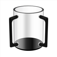 Hand Washing Cup Acrylic Cylindrical Washing Cup Hand Wash Cup with Two Metal Handles for Jewish Pr