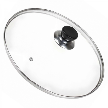 10 Inch Tempered Glass Frying Pan Lid with Stainless Steel Rim and CoolTouch Handle