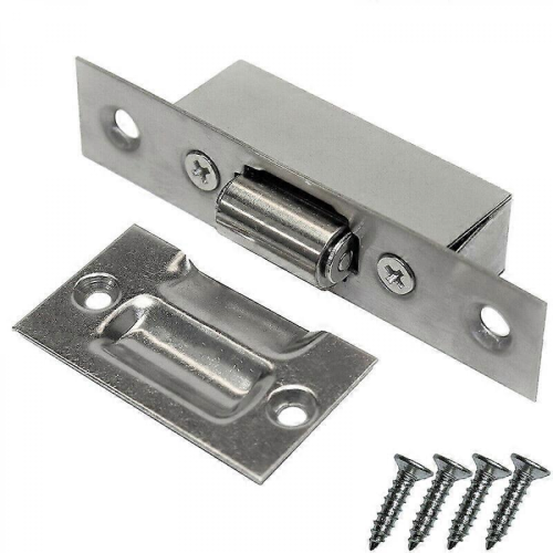 Adjustable Roller Catch Satin Mortice Door Spring Ball Latch Stainless Steel(silver)(1pcs)