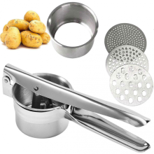 Stainless Steel Spaetzle Press with 3 Hole Inserts for Potato & Ice Cream