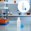 4 flacons applicateurs 100 ml plastique rechargeables avec éponge 8