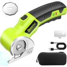 Siosúr Leictreach Gan Sreang 4V, 3000mAh, Solas LED, do Chairtchlár/Fabraic/Cairpéad/Plaisteach/Leathar—Ag luí le cadhnraí 4V