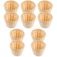 10 mini cestini intrecciati (8,9 x 7,6 cm) – Bomboniere, organizer da picnic e da scrivania in bambù, decorazioni per casa/ufficio/artigianato