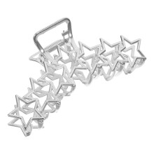 Pinza para el cabello grande, chapada en plata, con forma de garra metálica, ideal para cabello grueso. Peinado cómodo y seguro.