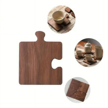 Set di 4 sottobicchieri puzzle in legno, tappetino per bevande quadrato retrò, sottobicchiere creativo da tavolo per tavolino da caffè, decorazione