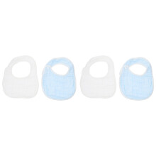 4Pcs Unisex Baby Bibs 0-6 Months Cotton U-Shaped Absorbent Infant Bibs