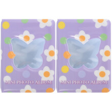 2Pcs Purple Simple Photo Album DIY Card Books for Special Occasions