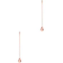 2Pcs Rose Gold Stainless Steel Bar Spoons Long Handle Cocktail Stirrer