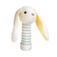 Brinquedo de pelúcia BigJigs coelho chocalho multicolorido para bebê