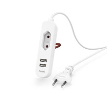 Bloc multiprise - BLC H - Chargeur USB - 2 ports USB-A - Prise Euro - 1,9 m de câble