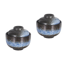 2St Japanse Keramische Stoofpot Met Deksel, Voor Soep En Desserts