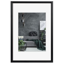 Aluminium lijst - HAMA - Detroit - Zwart - 40 x 60 cm - Mat en geborsteld geanodiseerd afwerking