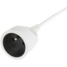 Cabo de extensão - PREMIUMCORD - 10m - 1 tomada tipo E/F - Branco - Extremidade curva