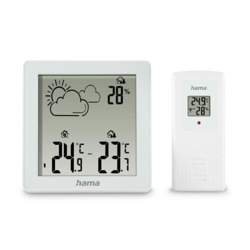 Hama Weerstation Zakynthos Thermometer Hygrometer met Buitensensor Wit