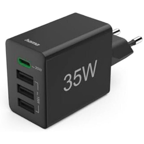 Hama Snellader - Hama - Mini-lader - 1 USB-C PD - 3 USB-A - 35W Zwart