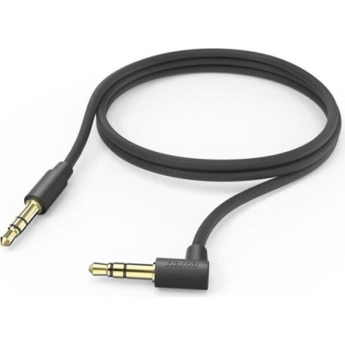 Hama Cabo Aux - Hama - Conector de 3,5 mm - Conector em ângulo de 90 - 1,0 m - Preto