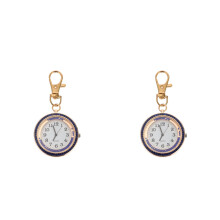 2St Draagbaar Keychain Zakhorloge Met Rvs En Modieuze Rhinestones