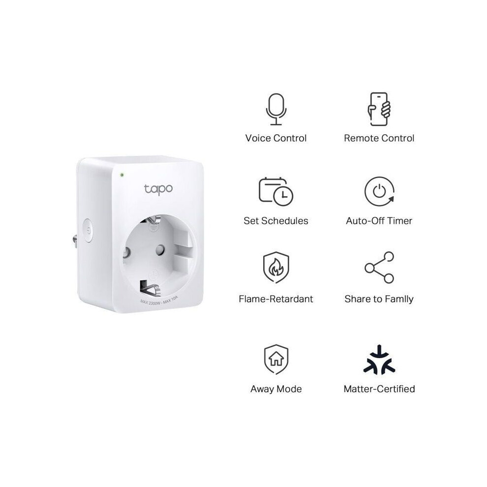 Tp-Link Weiss Smart Plug, Mini Smart Wi-Fi Socket Matter - Image 2