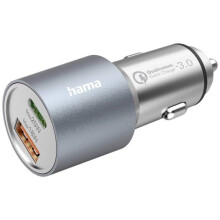 Cargador Hama USB 38 W 1x USB-A, 1x USB-C Power Delivery plata para coche, para camión