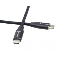 Cable USB-C - PREMIUMCORD - 1,5 m - 240 W - 480 Mbps - Trenza de algodón negro