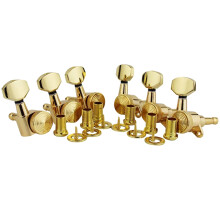 6Pcs Guitar Machine Heads Ferrules Threaded Bushings Set with Screws Right Left Inline Locking Tuners Tuning Keys Pegs