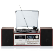 Vintage Platine Vinyle Radio DAB/DAB+/FM, CD-MP3 Kasettisoitin, Bluetooth USB Roadstar HIF-8892D+BT Puu