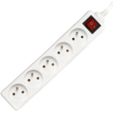 Prolunga elettrica - PREMIUMCORD - 10m - 5 prese - Interruttore integrato - Bianco