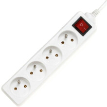 Prolunga - PREMIUMCORD - 4 prese - 7m - Interruttore integrato - Bianco