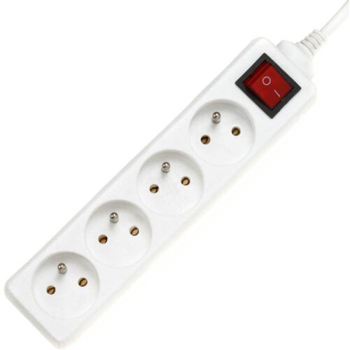 Prolunga - PREMIUMCORD - 4 prese - 7m - Interruttore integrato - Bianco