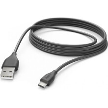 USB-kabel - HAMA - Micro-USB - 3 m - Snelladen - Zwart
