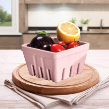 Thickened Fruit Basket with Water Strainer | Durable Plastic Storage, Leakproof & Drop-Resistant | Multicolor | 5.1x5.1x2.9 in