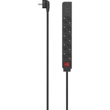 Multiprise - Hama - 5 Prises - 2 Ports USB - 17W - Noir - 1,4 m