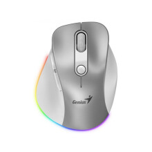 Mouse Genius sem fio Bluetooth recarregável Mini Ergo 9000S Pro prata