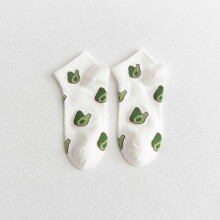 Atmungsaktive Damensocken mit Frühlingsfruchtstickerei im japanischen Stil, lässige Knöchelsocken für den Alltag