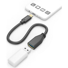 USB-kabel - Hama - OTG USB-C naar USB-A adapter - 15 cm - Zwart - 5 Gbit/s