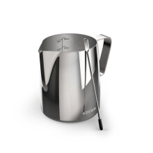 Jarro de leite barista com caneta para arte no latte, aço inox., 600ml, prateado