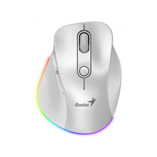 Mouse Genius sem fio Bluetooth recarregável Mini Ergo 9000S Pro Branco