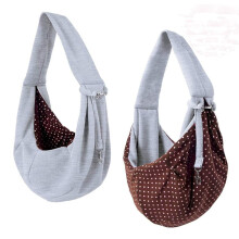 Reversible Dog Cat Sling Carrier – Hands-Free Breathable Cotton Pouch for Small Dogs, Outdoor Travel Bag with Colorful Rope Ball, Compatible with
