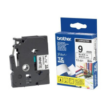 Cinta laminada Brother TZE 221 negro/blanco 9 mm - 8 m