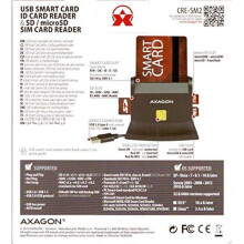 Älykortin lukija - AXAGON - CRE-SM2 - USB 2.0 - Sisätiloihin - Musta