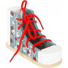 Scarpa in Legno - Piede Piccolo - Apprendimento Lacci - Design Moderno - Resistente - 3 Anni+